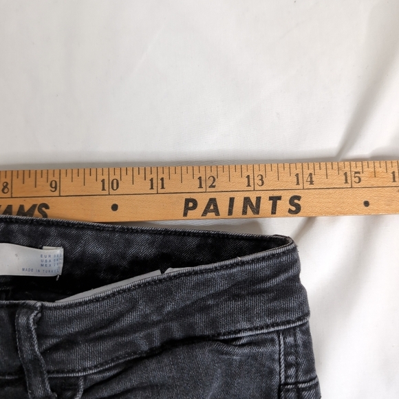 ZARA 1975 Denim Mid rise Washed Black skinny Jean , Size 6 - Picture 6 of 10